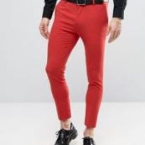 Boy's/Men's ASOS Red Extreme Skinny Cropped Pants